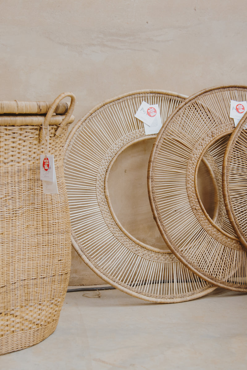 OLS Cane Round Mirror Frame
