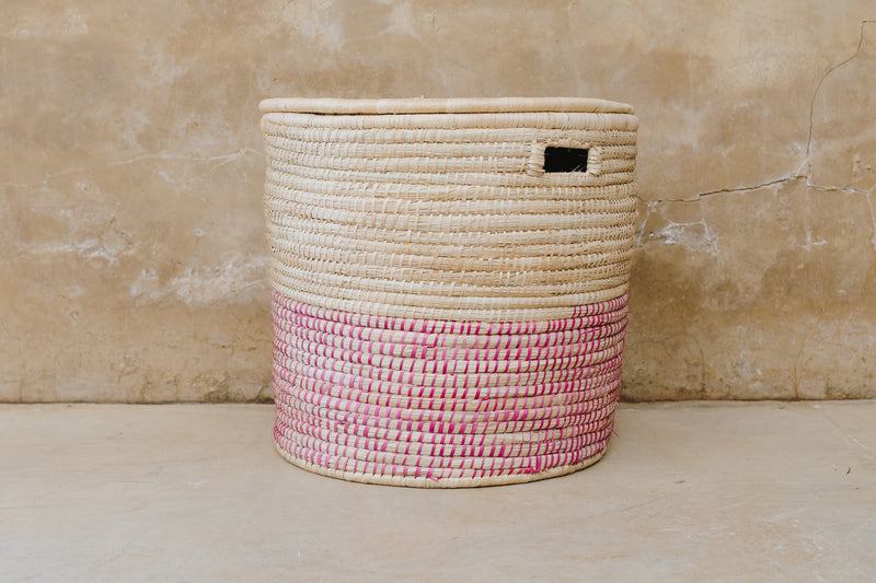 OLS Assorted Mlaza Bottom Dyed Laundry Basket