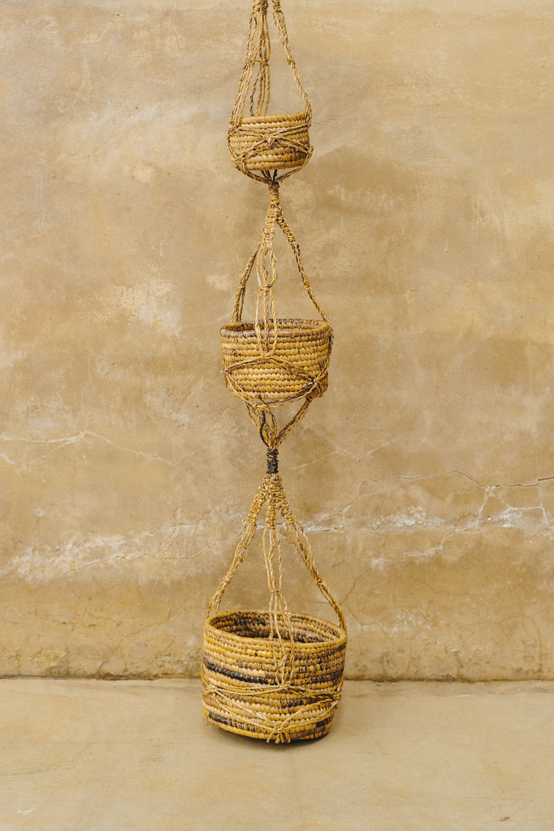 OLS Banana Bark Premium 3 Tier Hanging Planter
