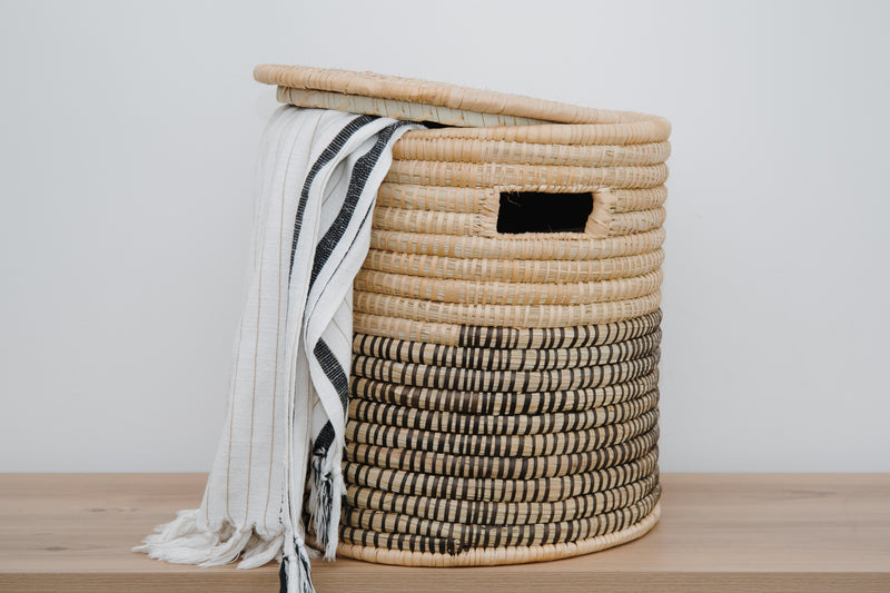 OLS Assorted Mlaza Bottom Dyed Laundry Basket