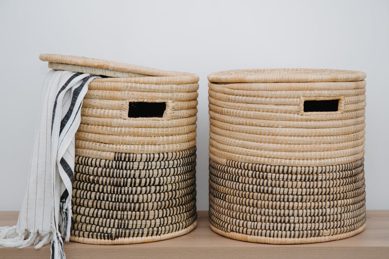 OLS Assorted Mlaza Bottom Dyed Laundry Basket